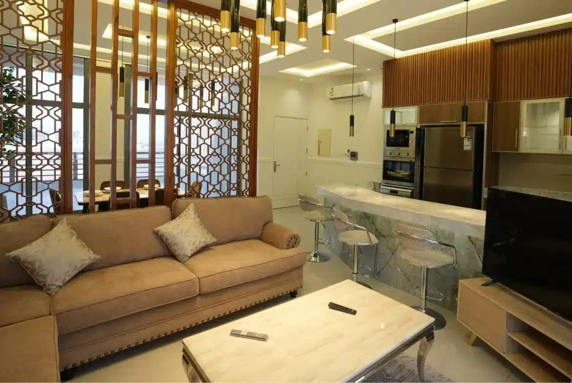 منتجع أجمكان فى الخبر، وحدات فندقية وفلل على الخليج العربي. Ajmkan Resort in Al Khobar, hotel units and villas on the Arabian Gulf.
