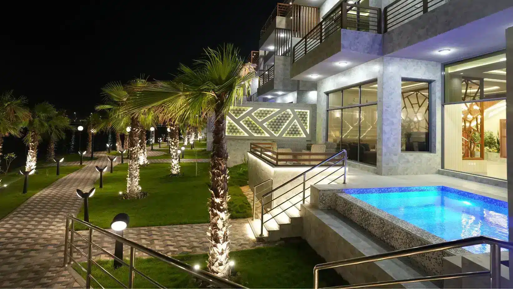 منتجع أجمكان فى الخبر، وحدات فندقية وفلل على الخليج العربي. Ajmkan Resort in Al Khobar, hotel units and villas on the Arabian Gulf.